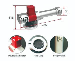 Handheld laser cleaning head for laser cleaning machines