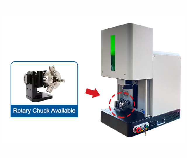Desktop Enclosed Laser marking Machine with Customized Rotary Chunk