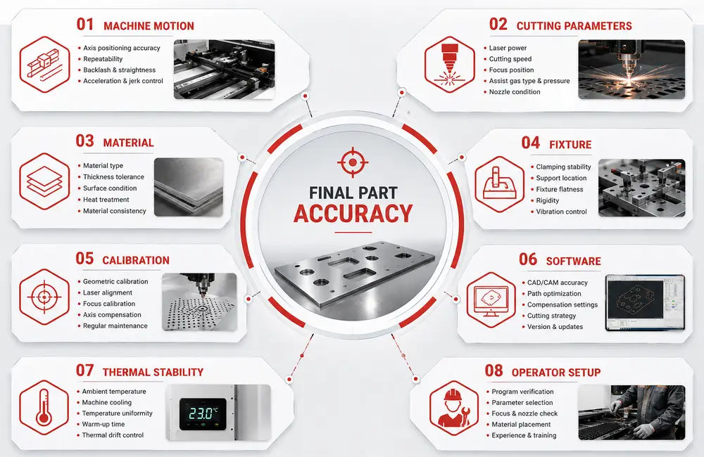 Factors affecting final laser cutting accuracy and repeatability