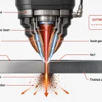 How assist gas removes molten metal during laser cutting
