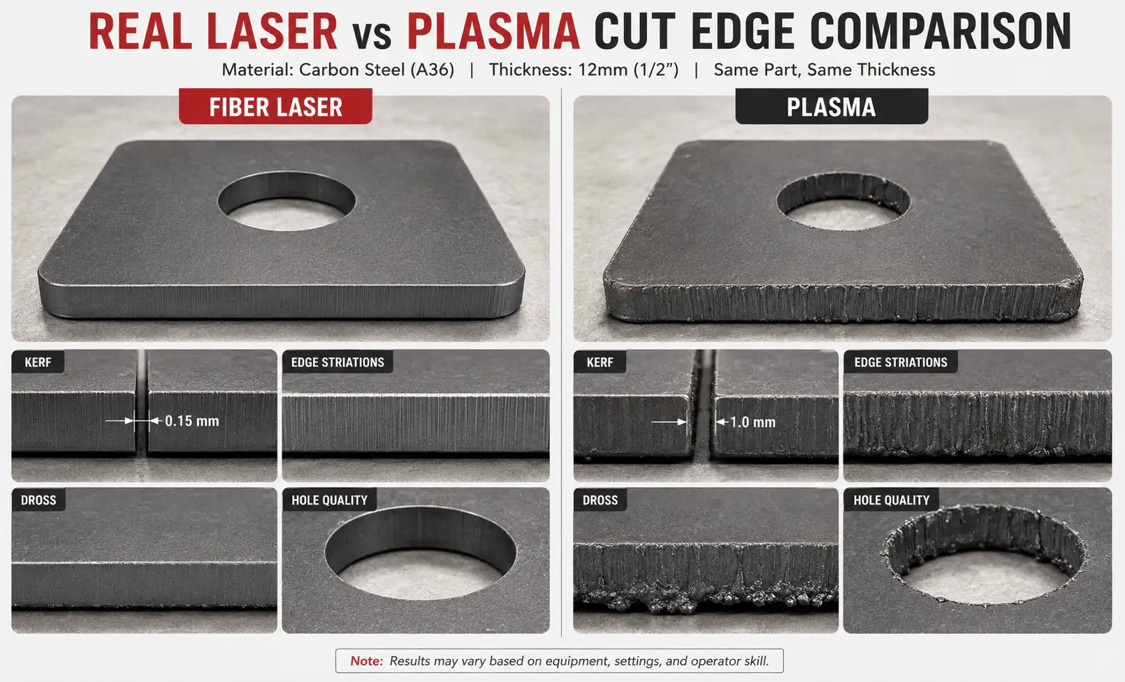 Real Laser vs Plasma Cut Edge Comparison