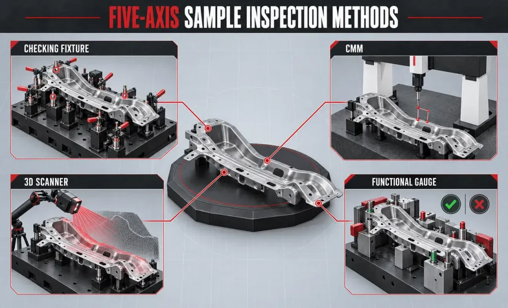 Inspection methods for five-axis laser cutting sample validation